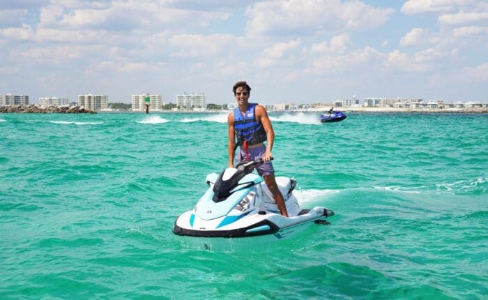 Man riding a jet ski