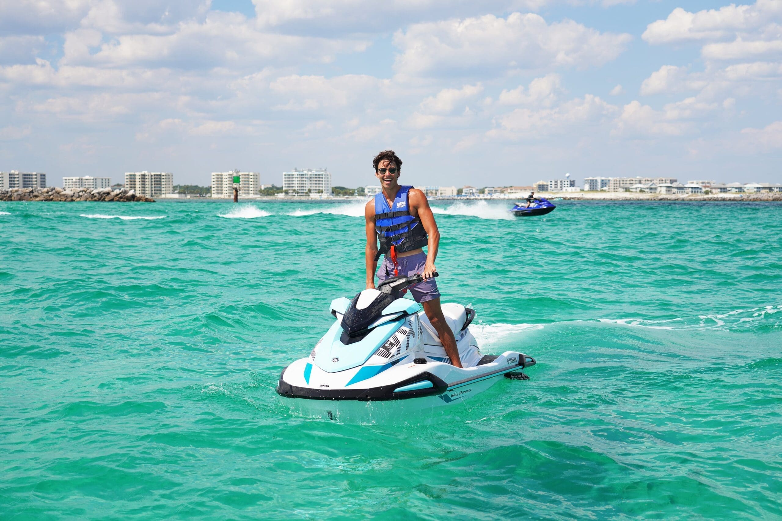 Man riding a jet ski
